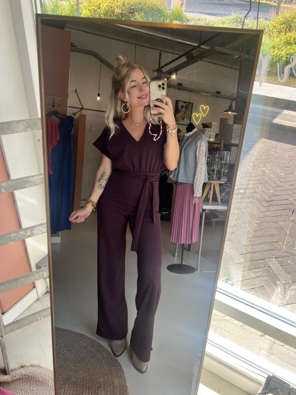 Girl jumpsuit Bordeaux