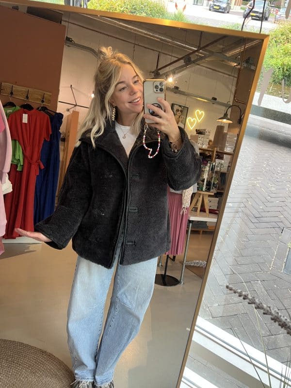 Jacket fur antraciet