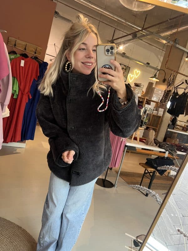 Jacket fur antraciet - Afbeelding 2