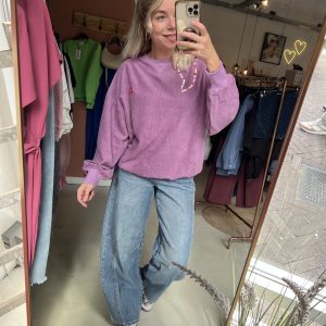 Sweater badstof paars