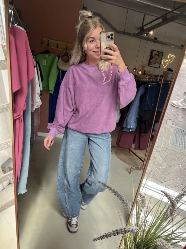 Sweater badstof paars