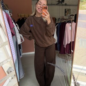 Sweater badstof bruin